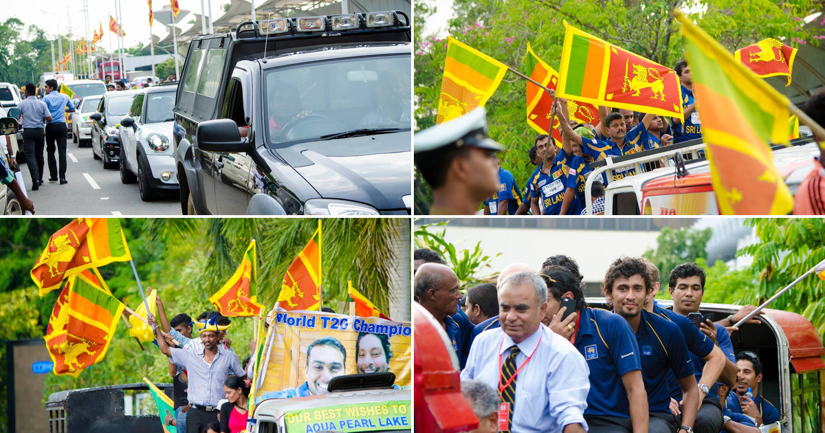 Sri Lankan Cricket Fans Welcoming their T20 Cricket Champions